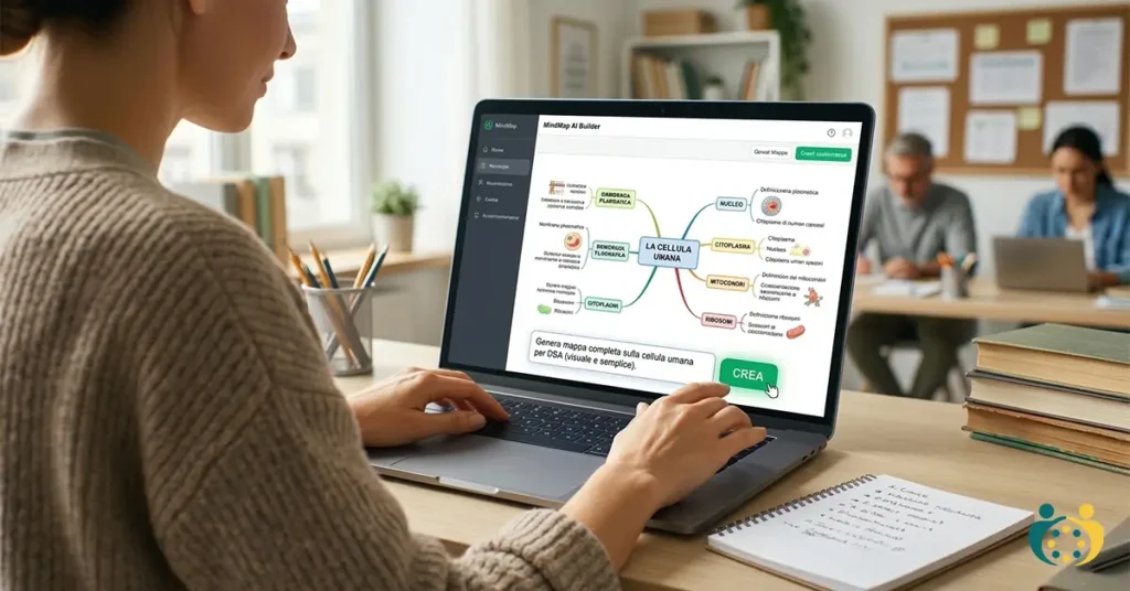 Persona crea una mappa concettuale online.